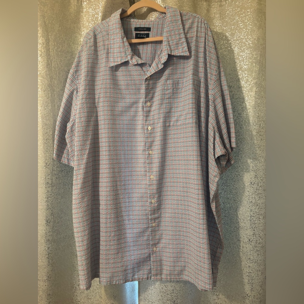 Harbor Bay Blue and Red Plaid Button Down Shirt